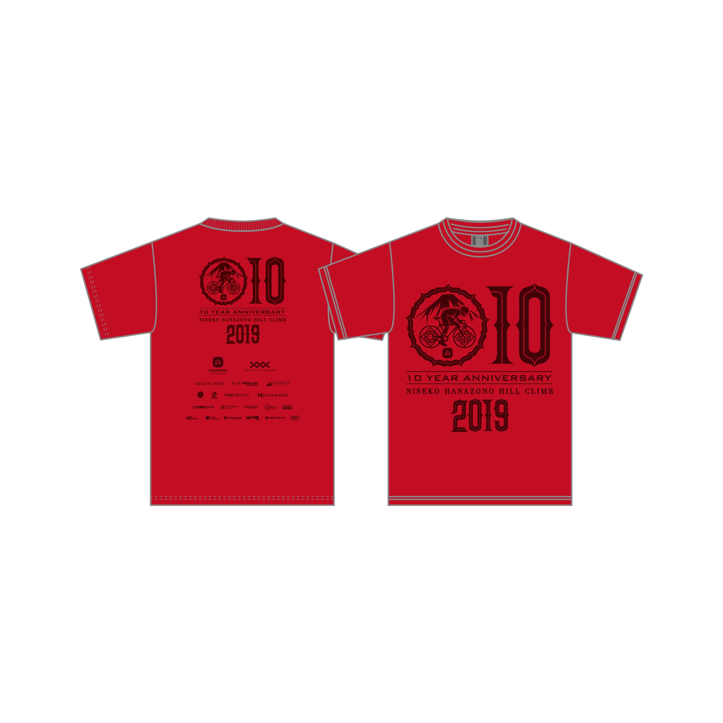 ノノガ HANA Tシャツ Mサイズ Niseko Hanazono Hill Climb 2019 T shirt (Red) | HOKKAIDO