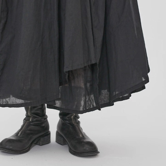 Asymmetric tiered midi skirt【2color】 C1227