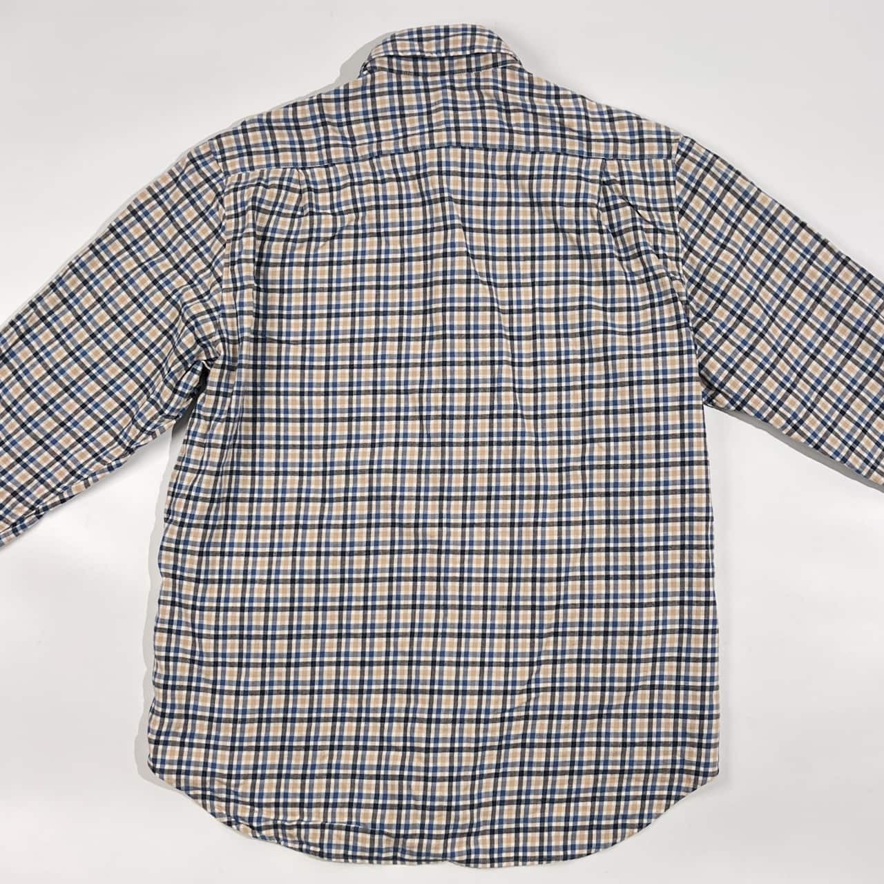 CROCODILE クロコダイル チェック BD ボタンダウン 長袖 ネルシャツ L/ブルー系 メンズ