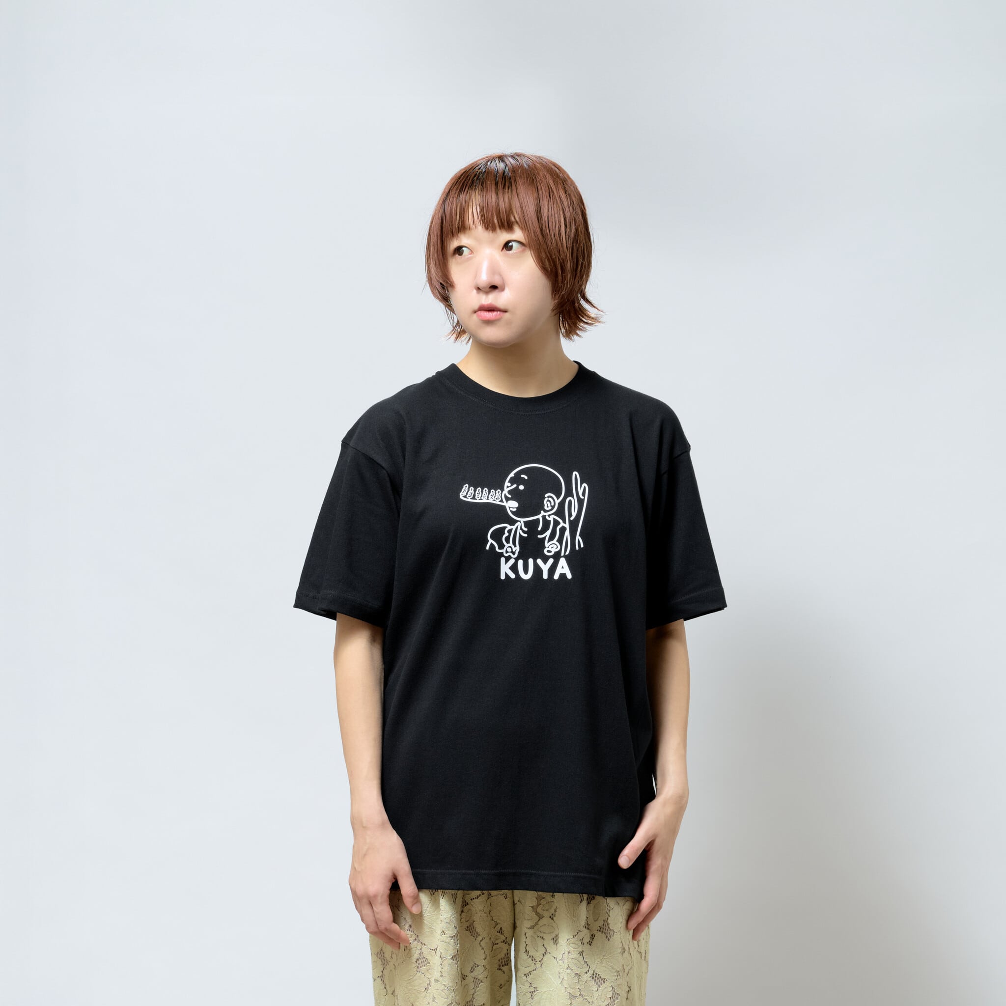 KUYA 空也上人 六波羅蜜寺 Tシャツ (プリント) 6.2oz ホワイト