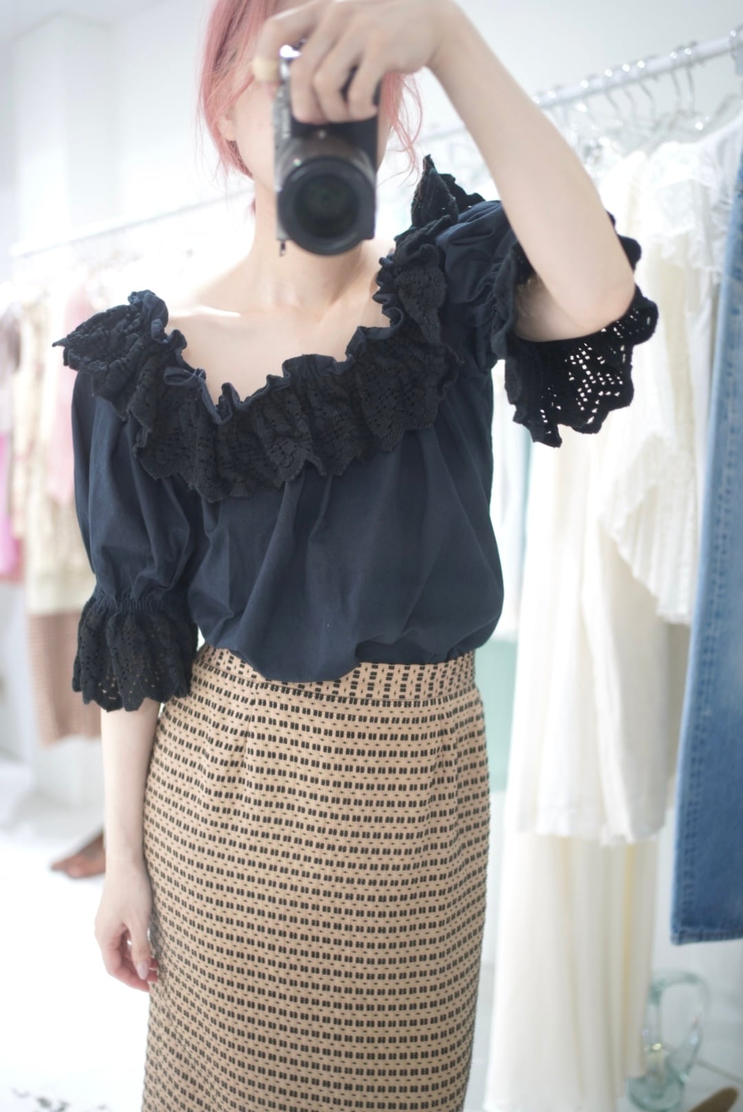 crochet lace cotton tops