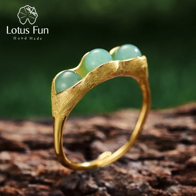 〈925 Sterling Silver〉Peas Stone Ring【L0044】