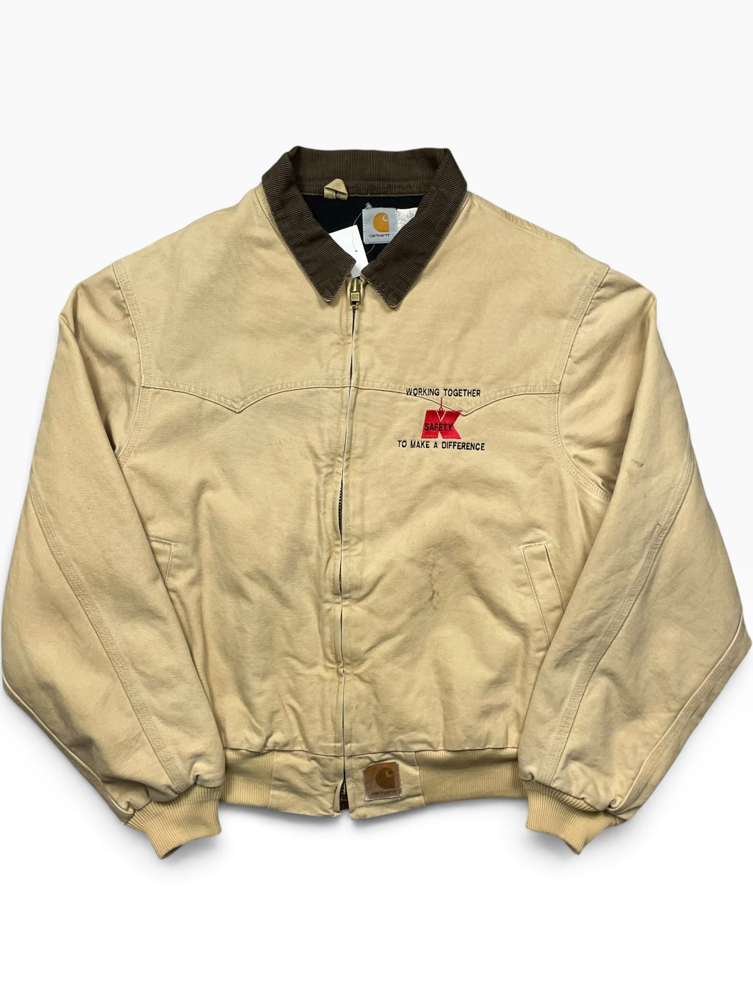 《XL》 Carhartt カーハート サンタフェジャケット 企業ロゴ 中綿キルティング 襟コーデュロイ no.10621