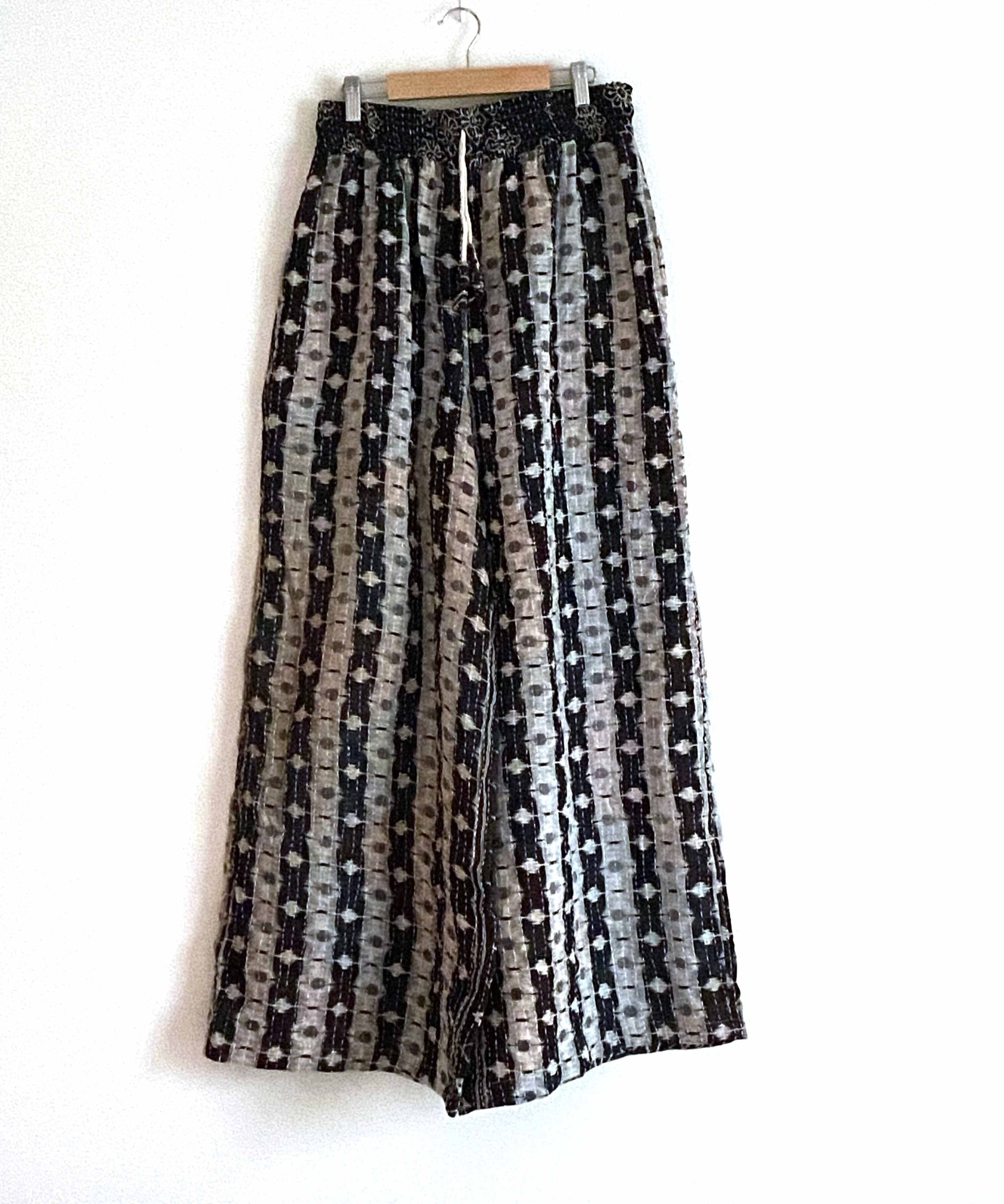 カンタキルト ラリーキルト カンタキルトパンツ ヴィンテージ ハンドメイド K003 カンタキルトパンツ／モノトーン | Salty（ソルティ）カンタ刺繍