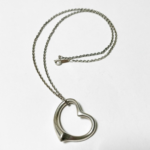 Vintage 925 Silver Open Heart Type Pendant Necklace