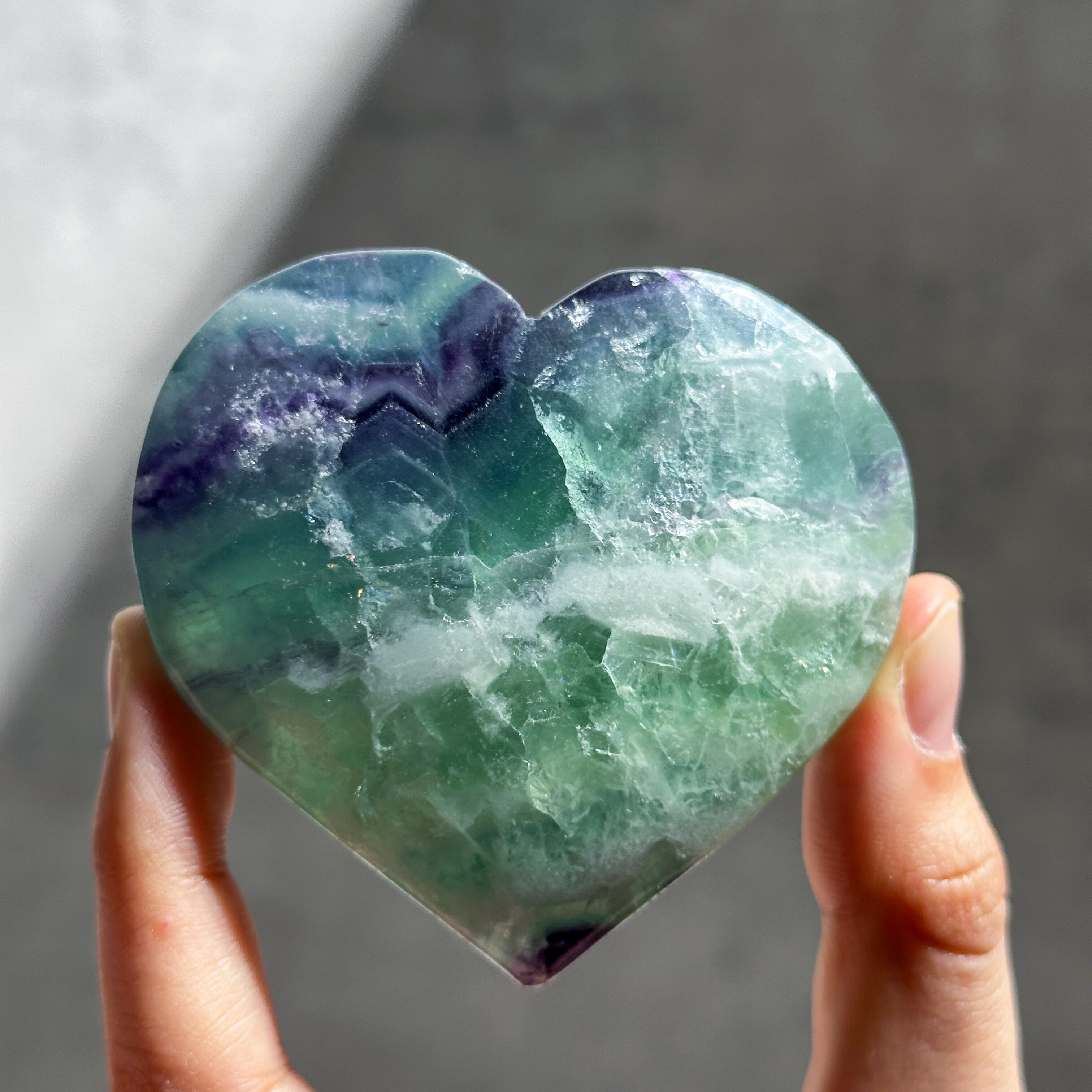 エンジェルフェザーフローライトハート04◇ Angel Feather Fluorite ◇天然石・鉱物・パワーストーン