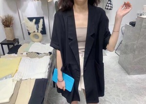 リネン混オーバーサイズジャケット　AJ33167-5821