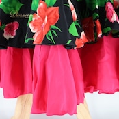 フラメンコ 衣装 ワンピース ドレス 花柄 ボランテ フリル ピンク ダンス パーティ 発表会 緑 黒 ブラック系 ピンク系 グリーン系 フラメンコドレス おしゃれ デザイン かわいい カラフル レディース トレンド フェスティバル ステージ パフォーマンス