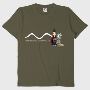 ちはやちゃんとあかさかくんTシャツA（アーミーグリーン）