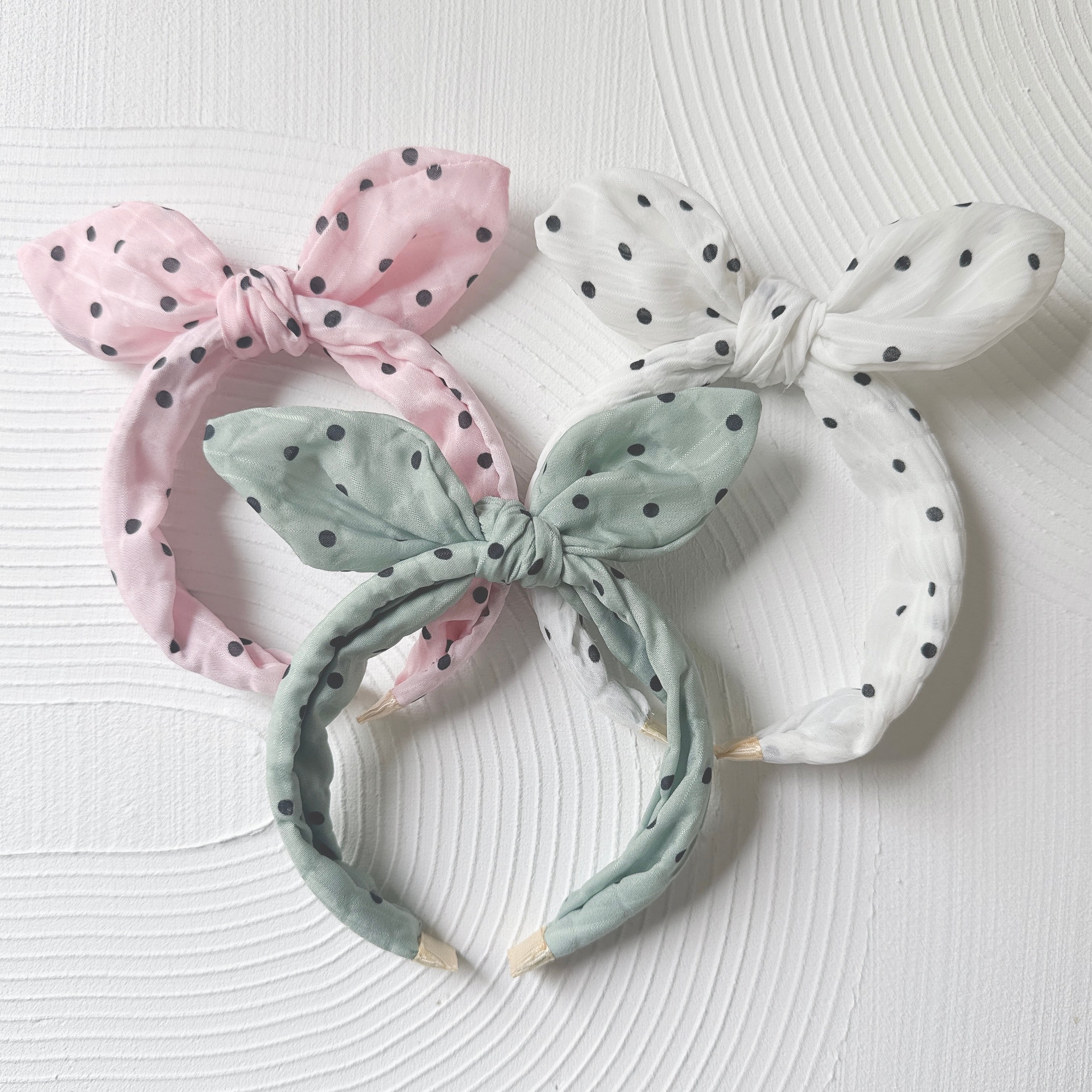 ドット柄大きなおリボン撮影用カチューシャ