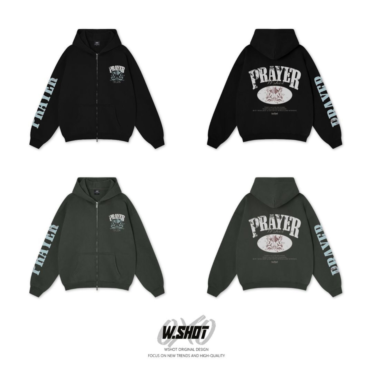 WSHOT Original Devil Angel Kids Zip Hoodie WS133