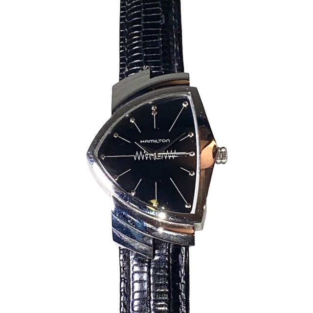 HAMILTON black dial quartz watch “VENTURA”