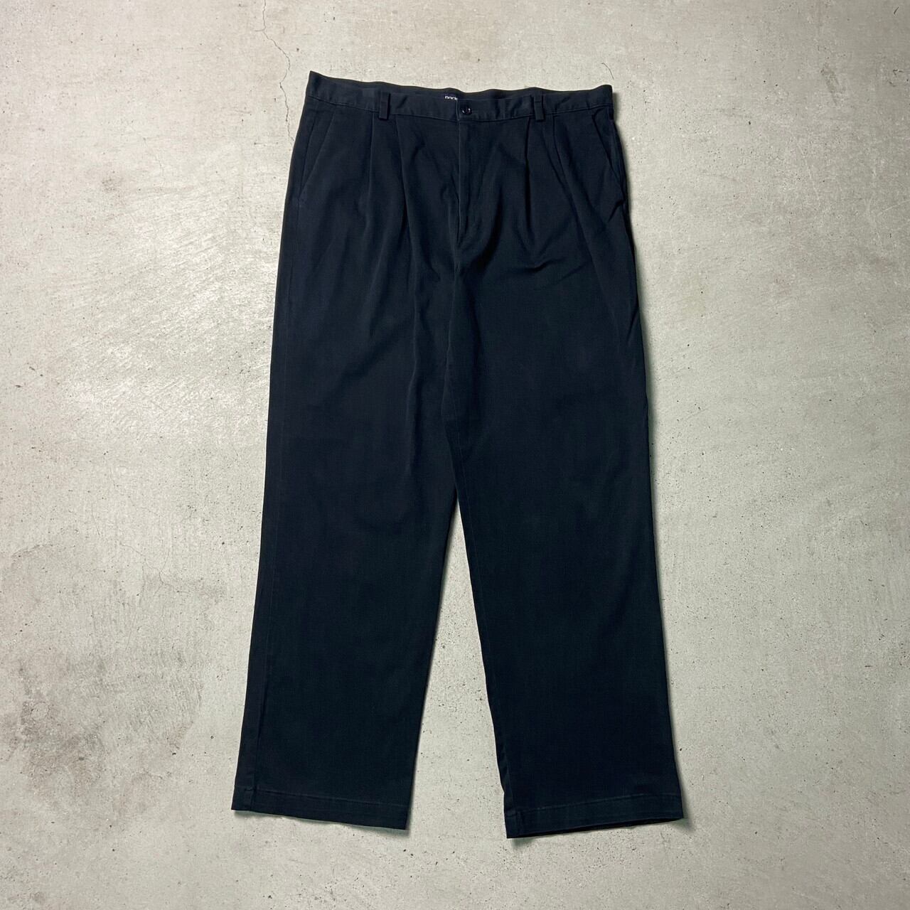 t*a様 2003年製 Dockers ブラック 2タック ワイド チノパン W 90年代 DOCKERS ドッカーズ 2タック チノパンツ メンズW40 古着 90s