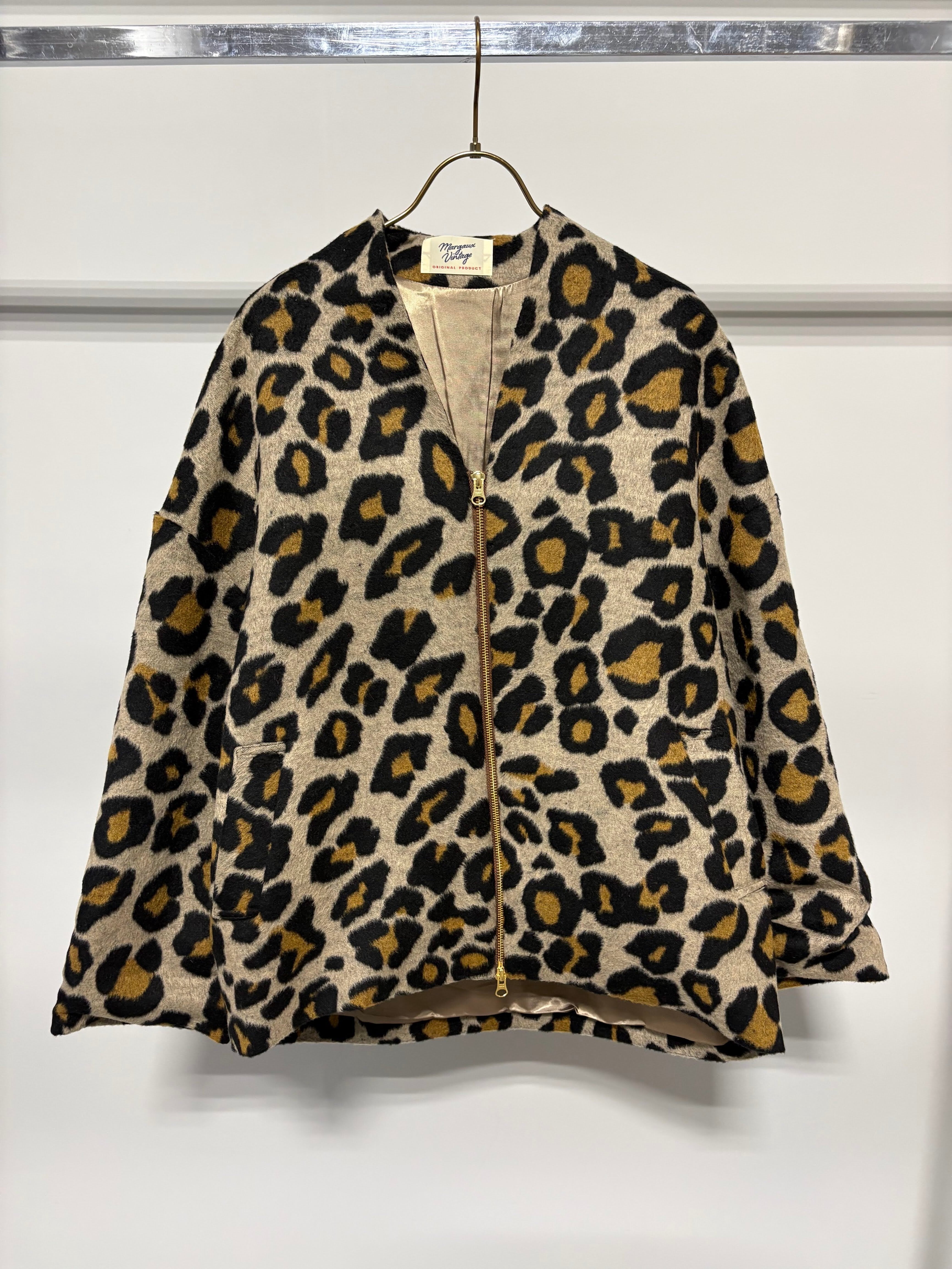 【10/上旬〜下旬入荷次第お届けのご予約】 MARGAUX VINTAGE/マルゴーヴィンテージ シャギージップコート レオパード