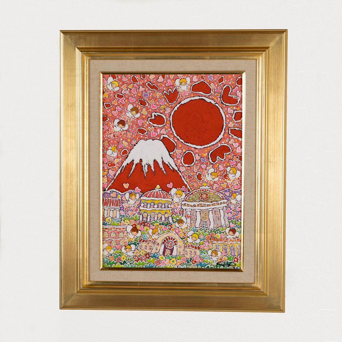 赤富士と天使 （原画）F4(003237) | Sun Fuji Angel Art