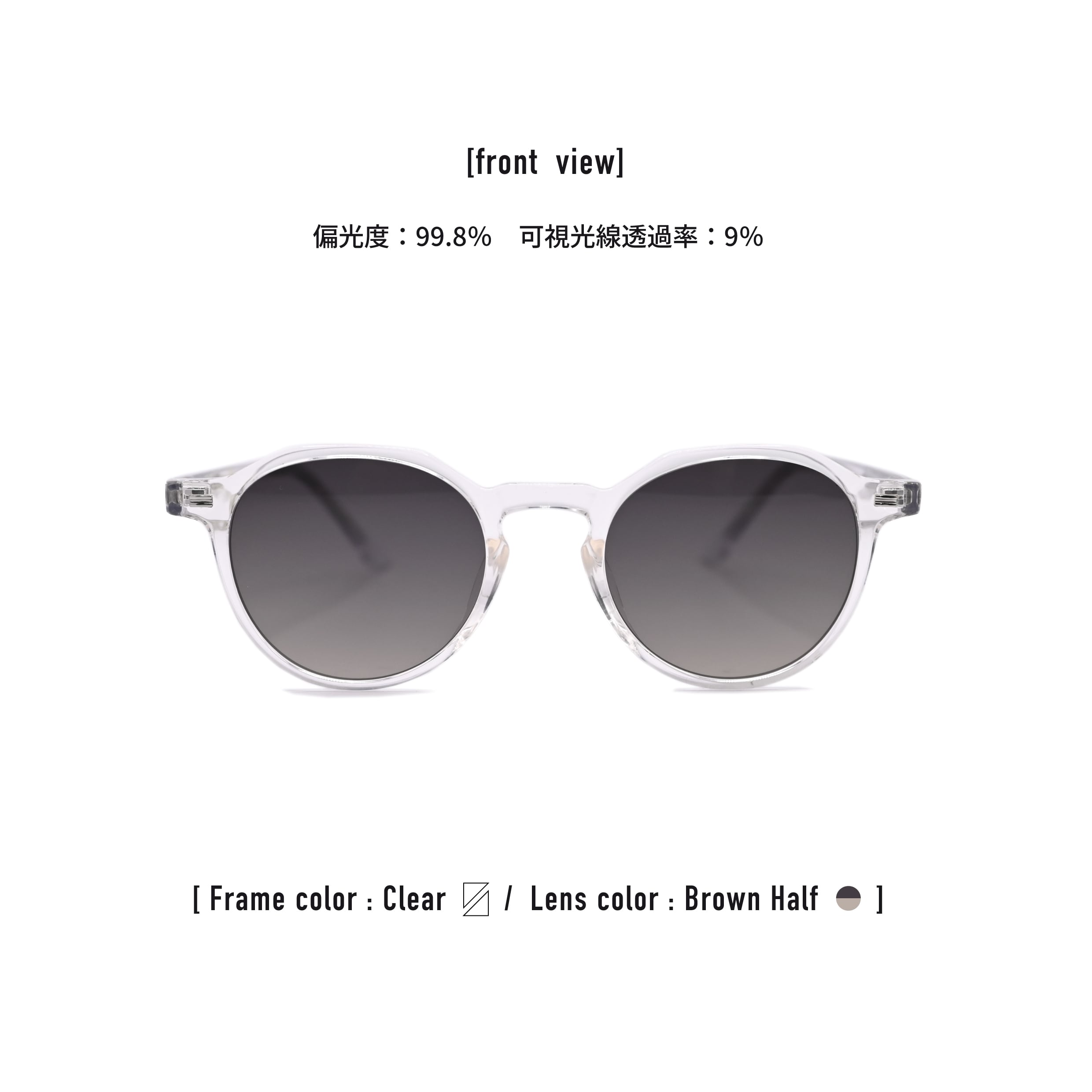 TURF PROJECT 日本製偏光レンズ搭載サングラス［小ぶりボストン］運を