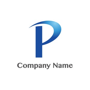 No64 シンプルなP【P、アルファベット、青、グラデーション、シンプル、信頼、士業、企業、IT、WEB、ネット、テクノロジー】