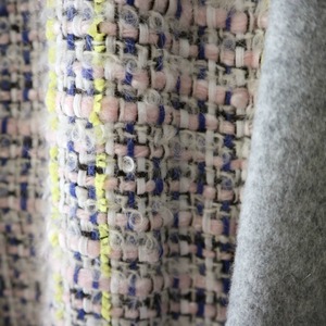 ループツイード コート・ピンクグレー