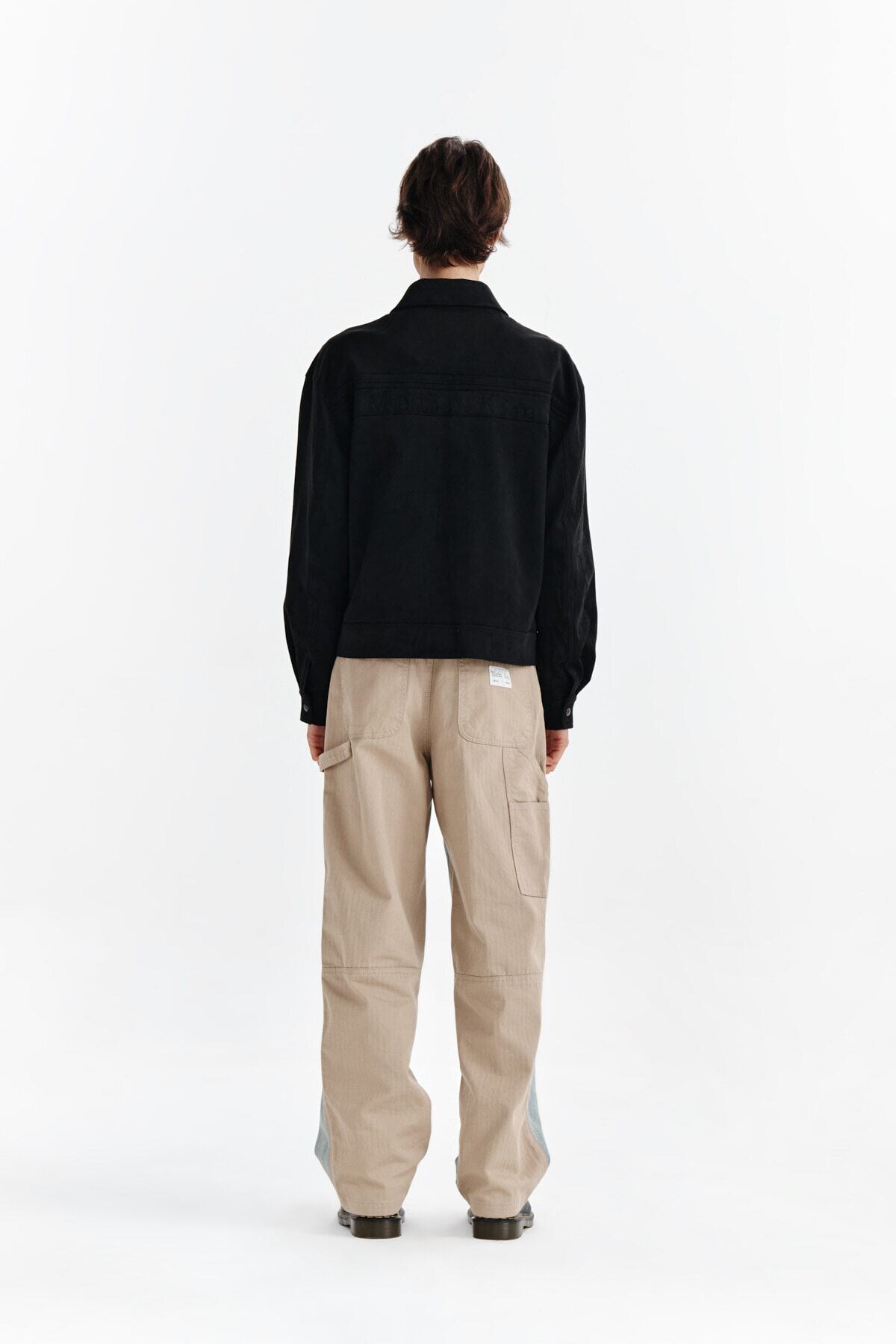Matin Kim] BACK LOGO SUEDE BLOUSON JUMPER FOR MEN IN BLACK