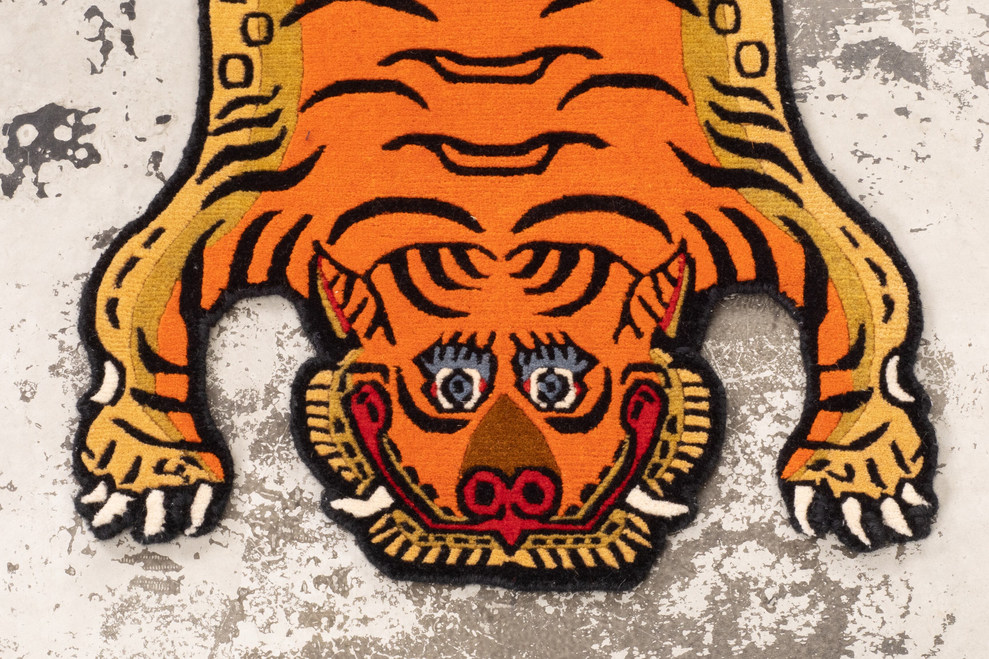 【お値下げ】チベタンタイガーラグ　Lサイズ　ウール　slowtiger Tibetan Tiger Rug 《XSサイズ・ウール046》チベタンタイガーラグ