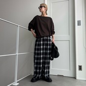 ルーズオフショルスウェットPO/ダークブラウン