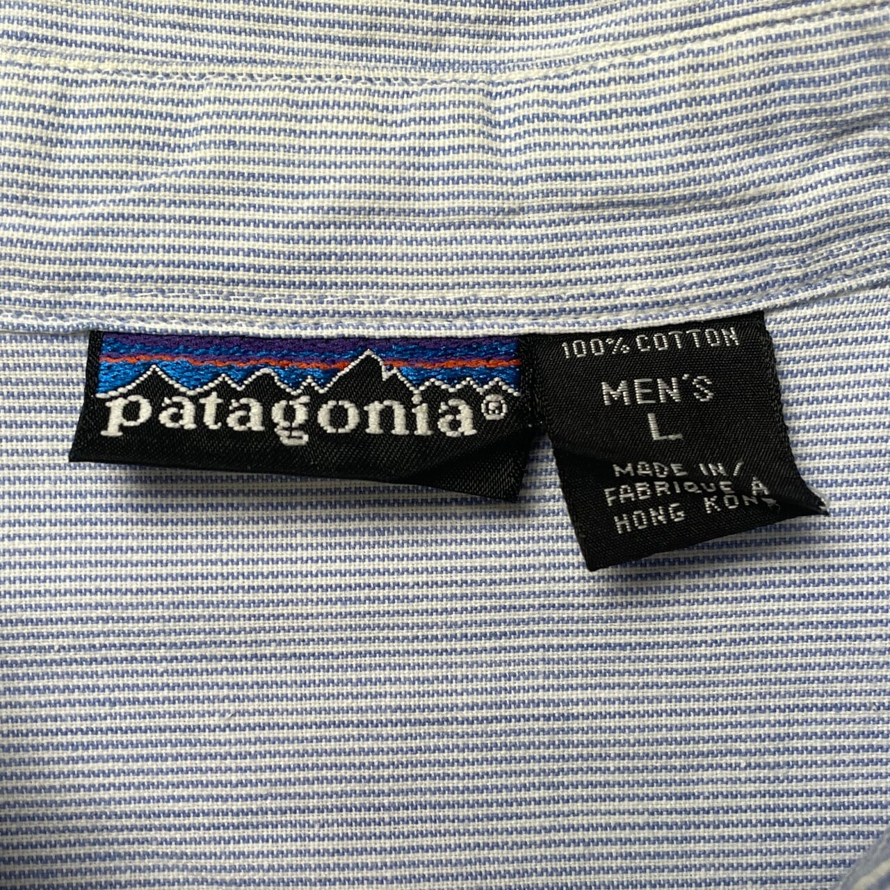 90年代 Patagonia パタゴニア コットンストライプシャツ メンズL 古着 