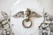 1900s フランス ルーベンス 聖アンデレの殉教的プットーと大きなハンドルd ツマミ アンティーク