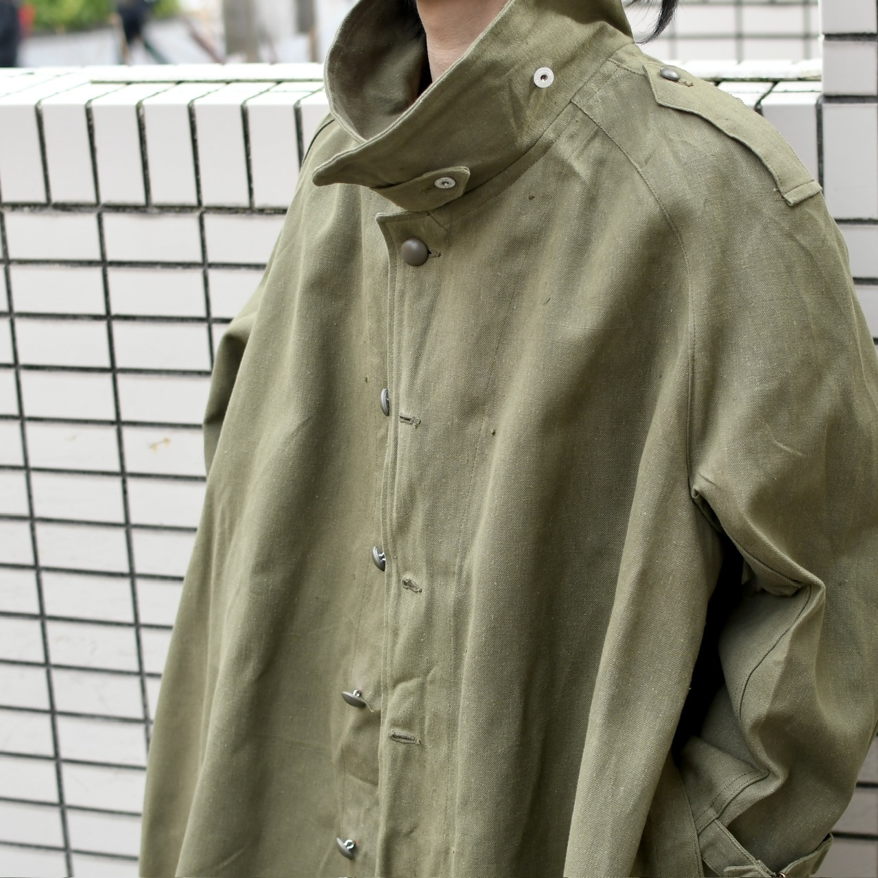 40's~ french army m-35 motorcycle coat