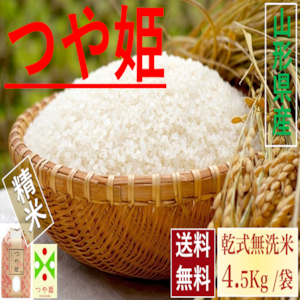 つや姫 精米山形県産 乾式無洗米 ５Kｇ/袋 送料無料