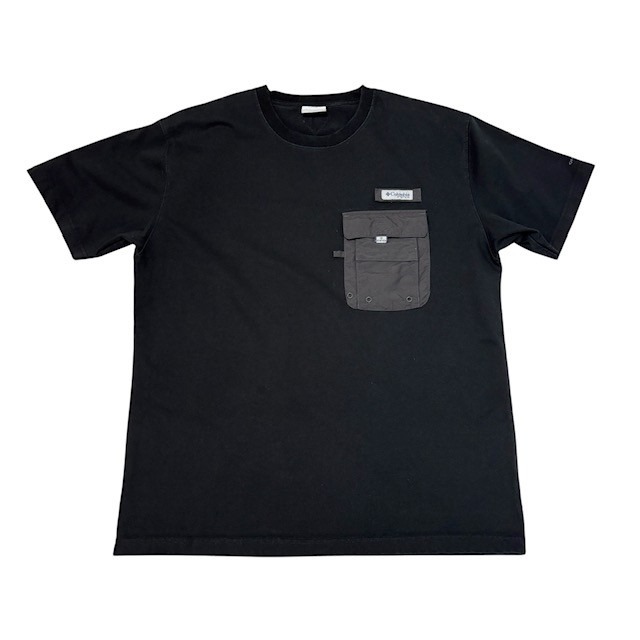 古着 コロンビア Columbia 半袖 Tシャツ PFG クリーニング済み ポケット付き 黒 PM0987 メンズ XLサイズ