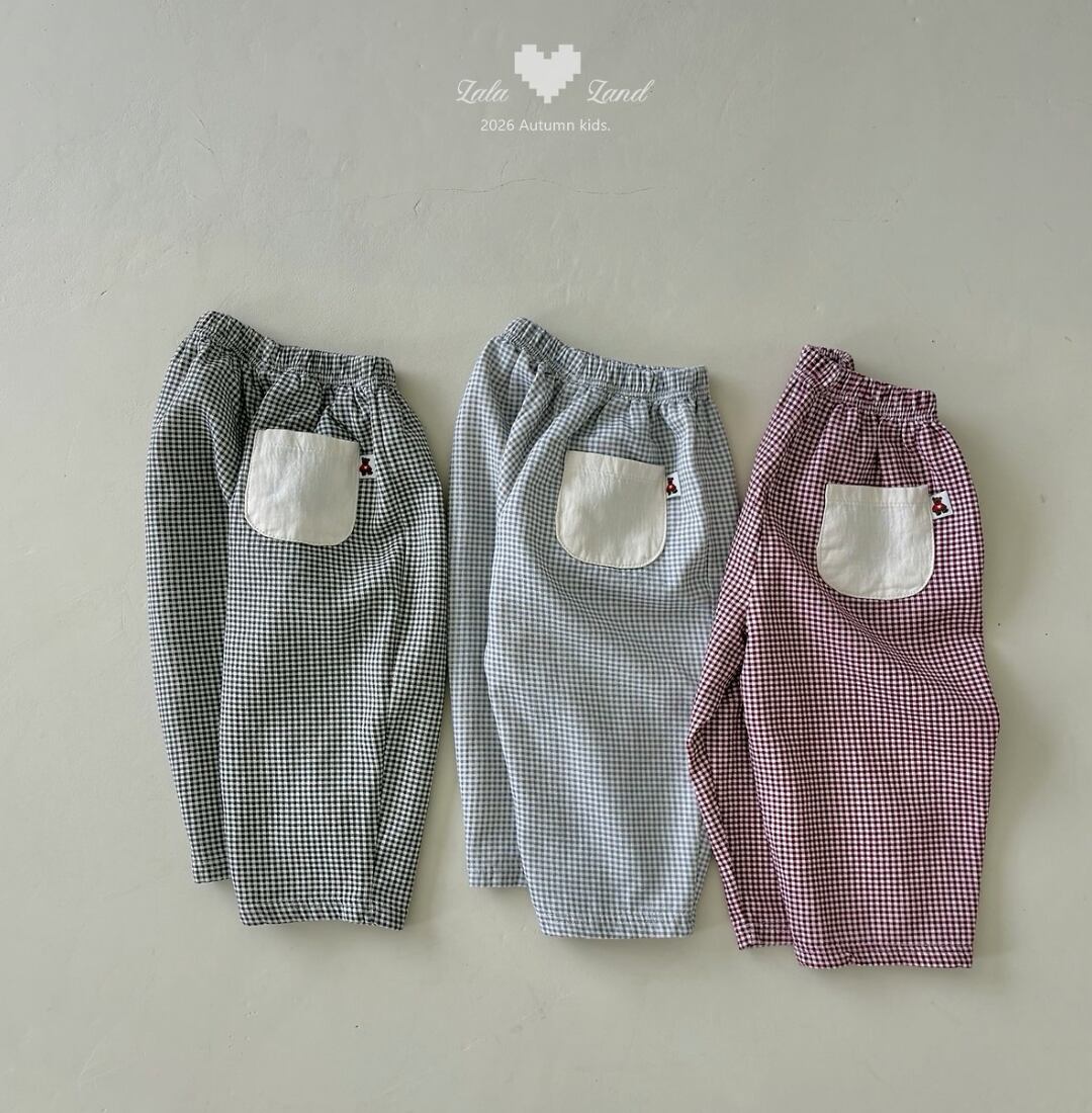 送料無料【予約】/  kids リッツチェックパンツ /lalaland