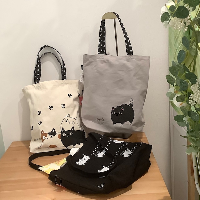 猫ちゃんが可愛い♡【A4対応トートバッグ】3柄展開♪