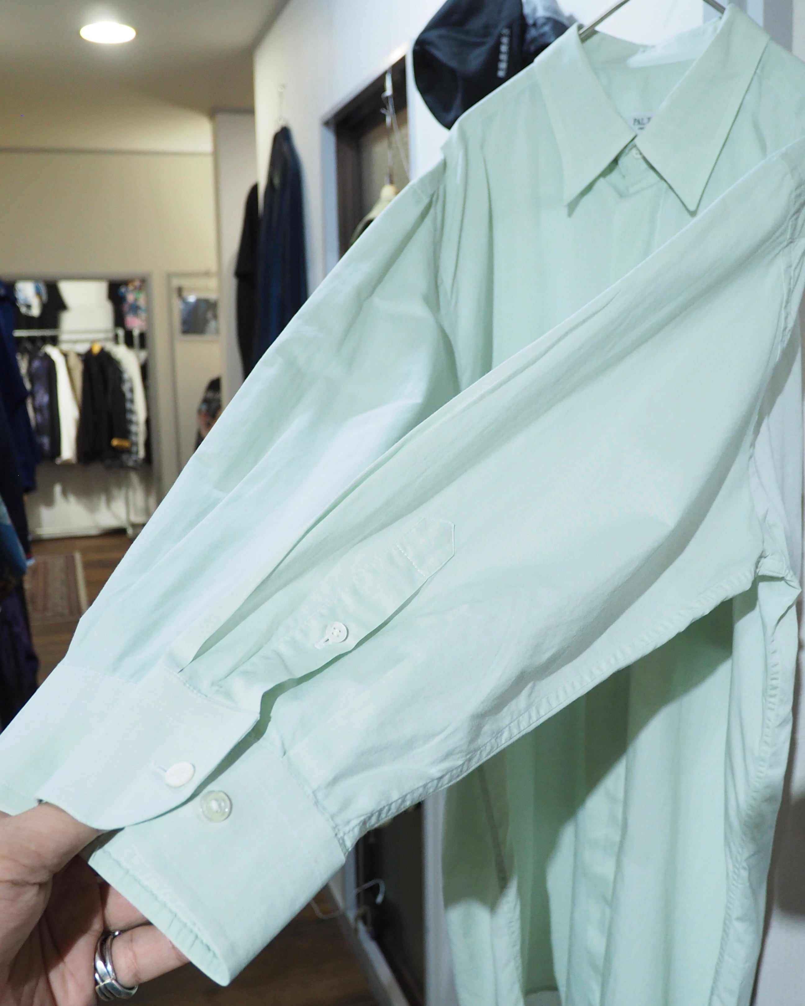 1990s " PAL ZILERI - Made in Italy " Pastel Mint Green Color vintage Dress shirt