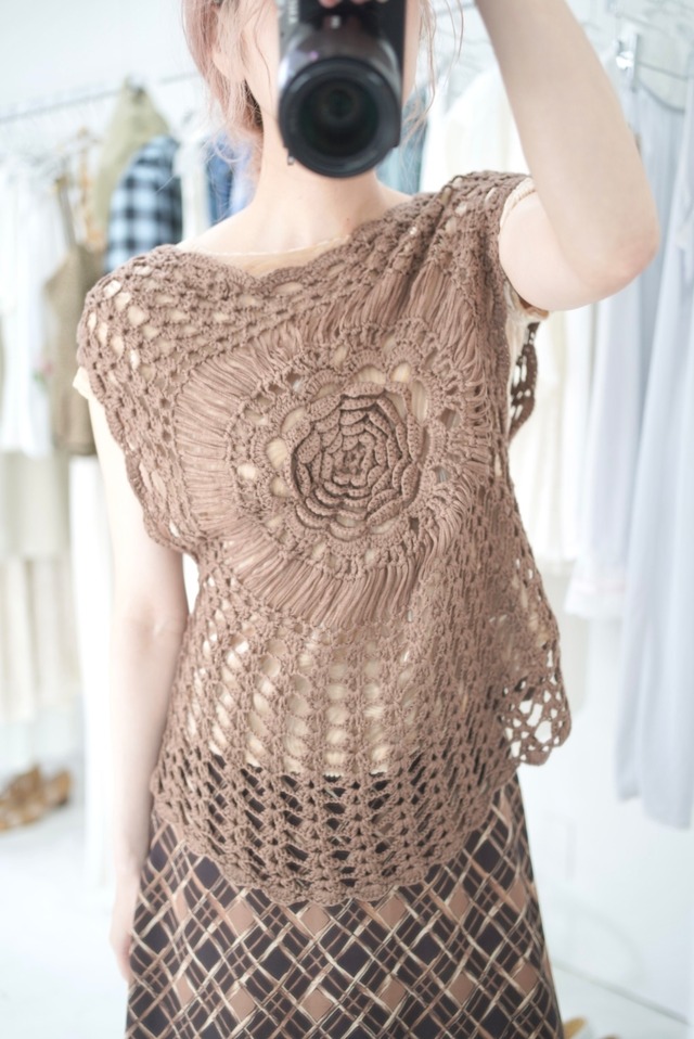 rose crochet tops