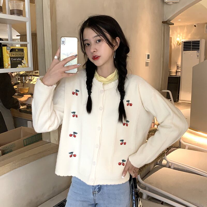 セーター スプリングスタイルルーズカーディガンニットトップス 大人ガーリー スウィート キュート カジュアル 春物 試着室1727047496