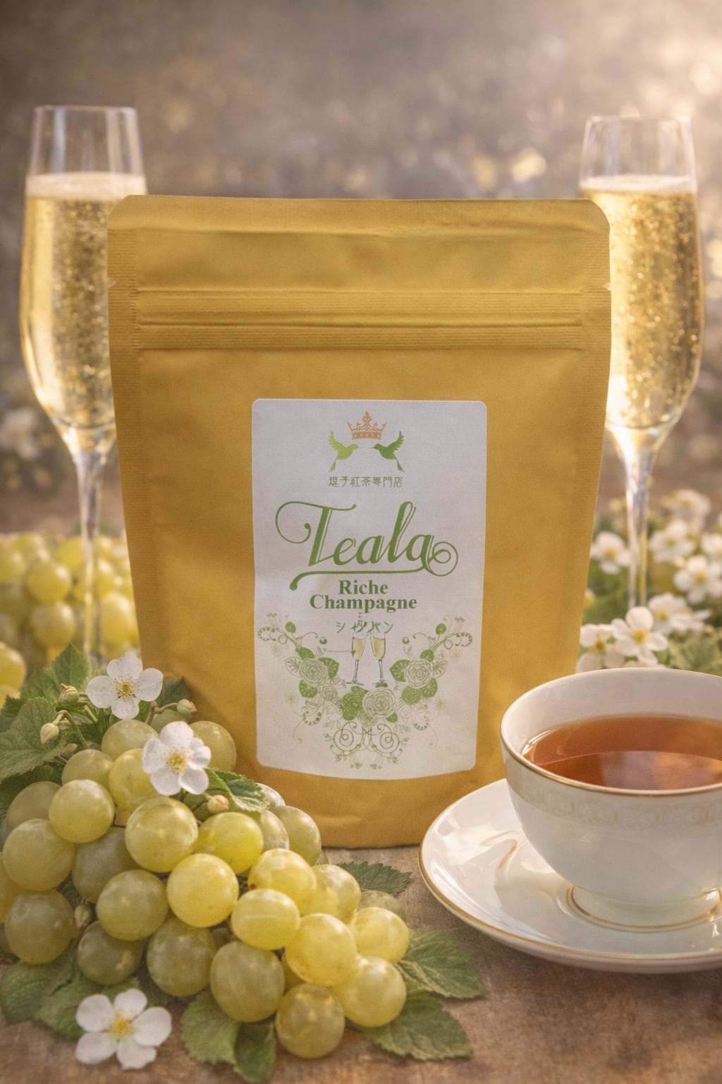 ダリア様１箱 Riche シャンパンの紅茶 ティーバッグ 8個入り | Teala紅茶専門店