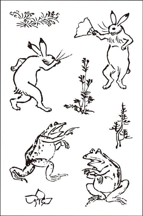 so0926-001 すたんぷえんオリジナルスタンプ・鳥獣戯画ウサギ大