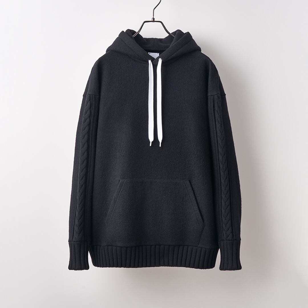 rykt リクト ウールフェルトケーブルフーディ サイズ:L Wool felt cable hoodie rykt-A210004   ブラック メンズ / 240001195992 rykt-design