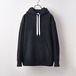 Wool felt cable hoodie / Black