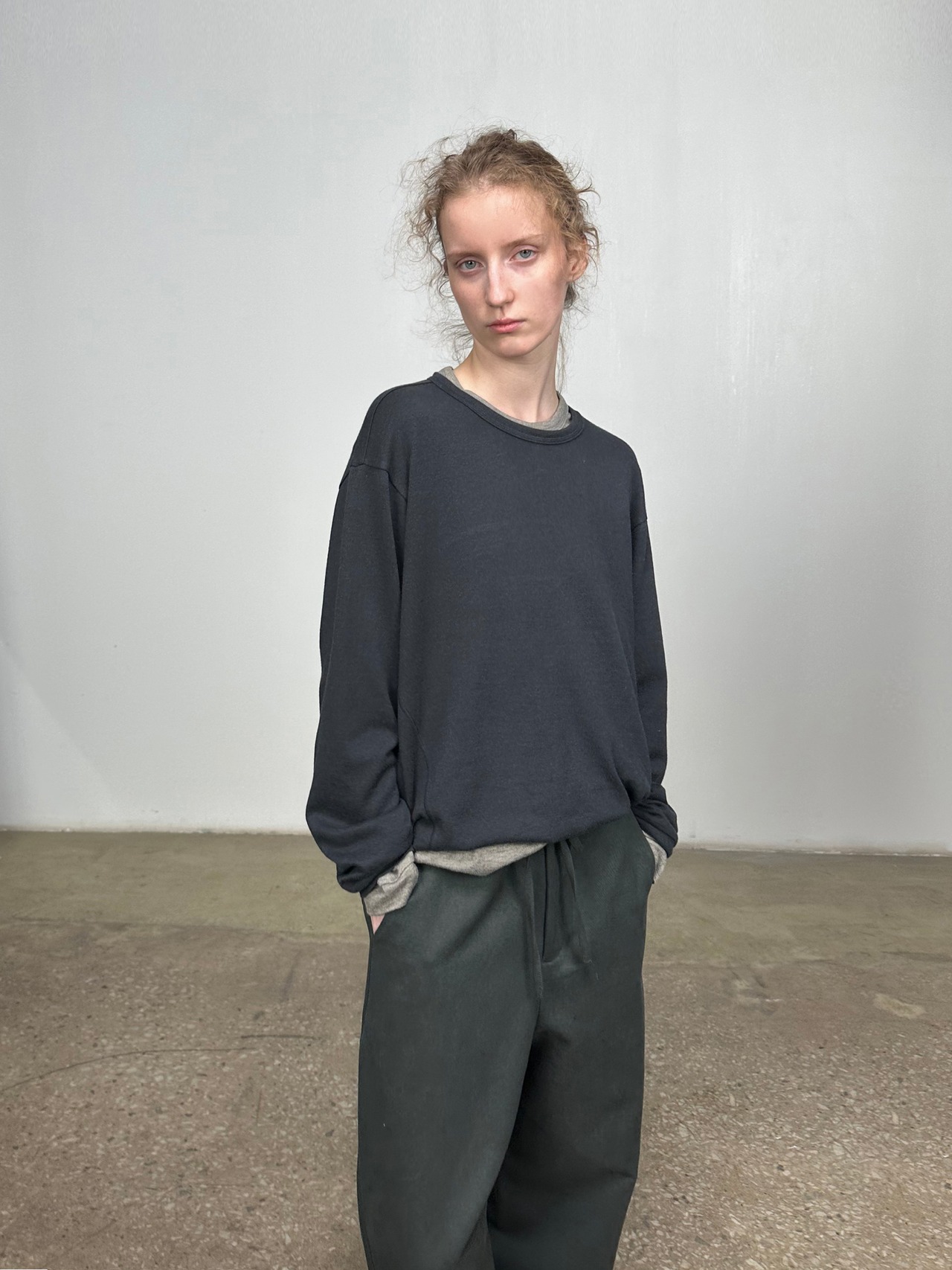DECESOLO 26AW ウォッシャブル ウールブレンド ロングスリーブ Tシャツ