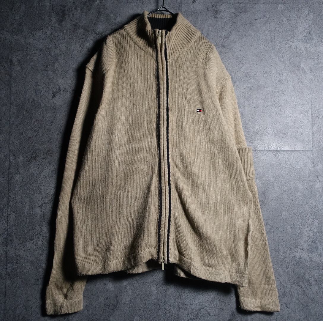 “TOMMY HIlFIGER” Beige double zip knit