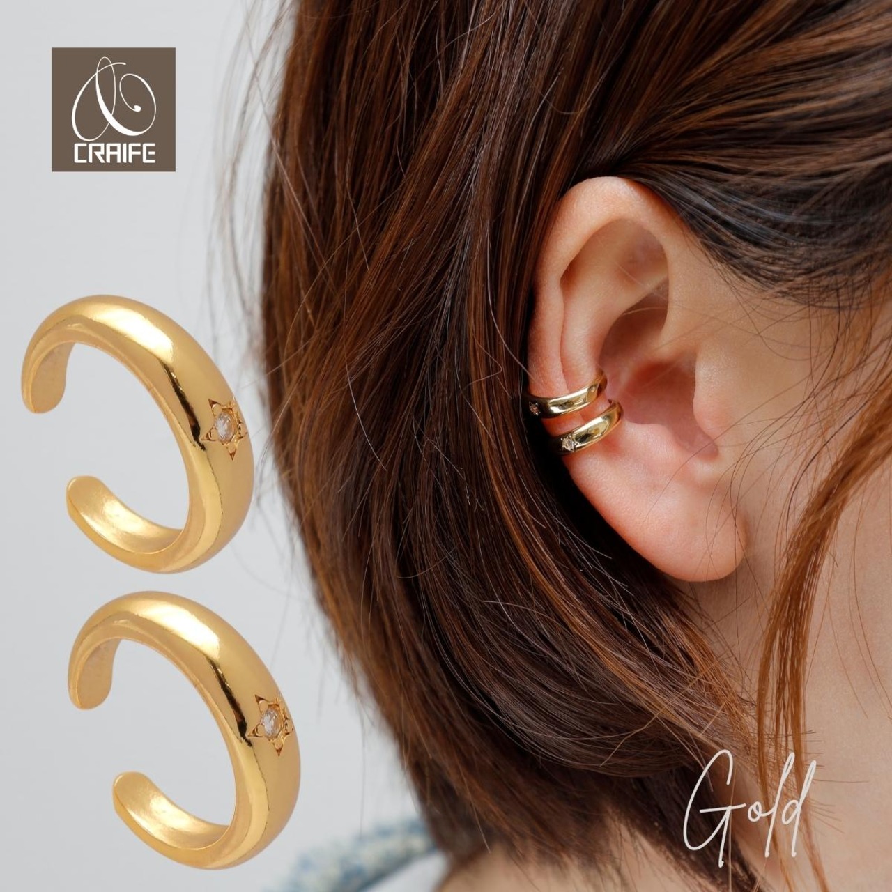 Ear cuff -Gold-