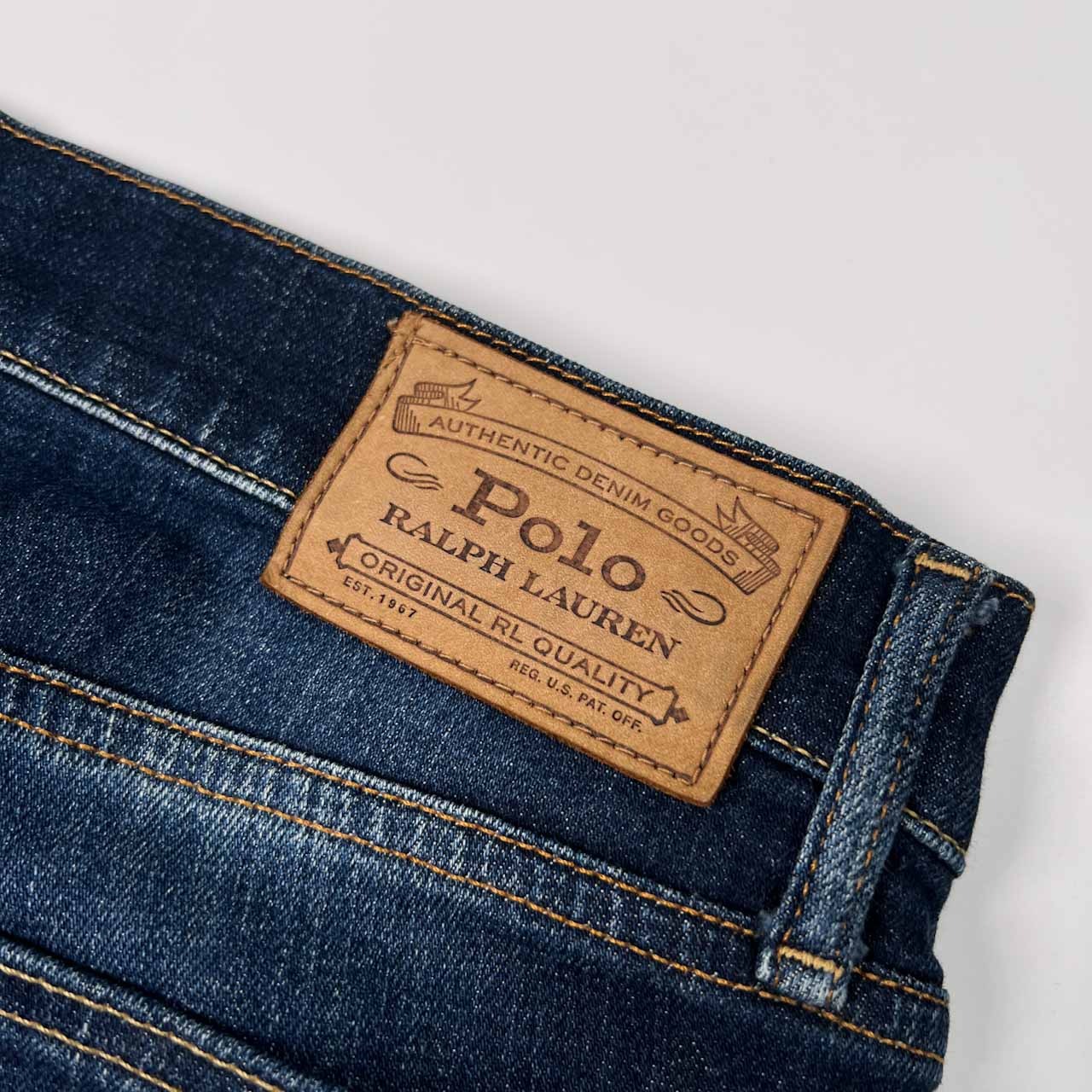 POLO RALPH LAUREN ポロ ラルフローレン SULLIVAN SLIM 縦落ち 色落ち加工 デニム パンツ ジーンズ サイズ 32 /メンズ/革パッチ