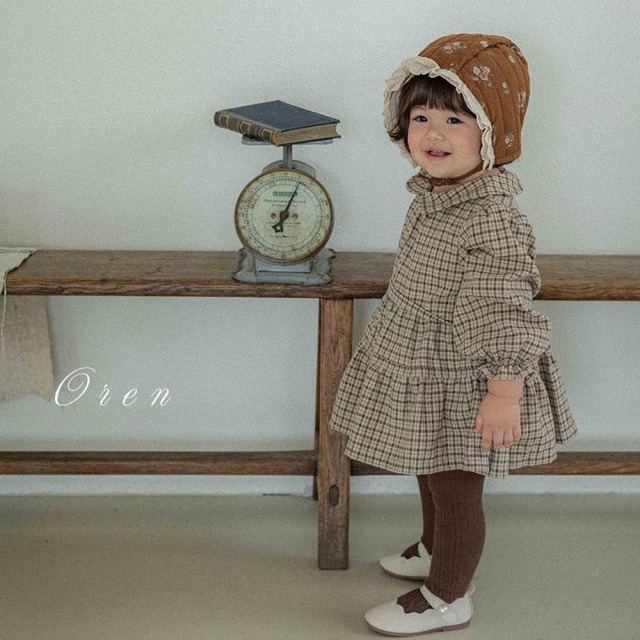 【取寄】oren｜brioche check dress bloomer (bebe)｜ブリオッシュチェックワンピースブルマ（ベベ）｜S-M｜baby｜25 winter
