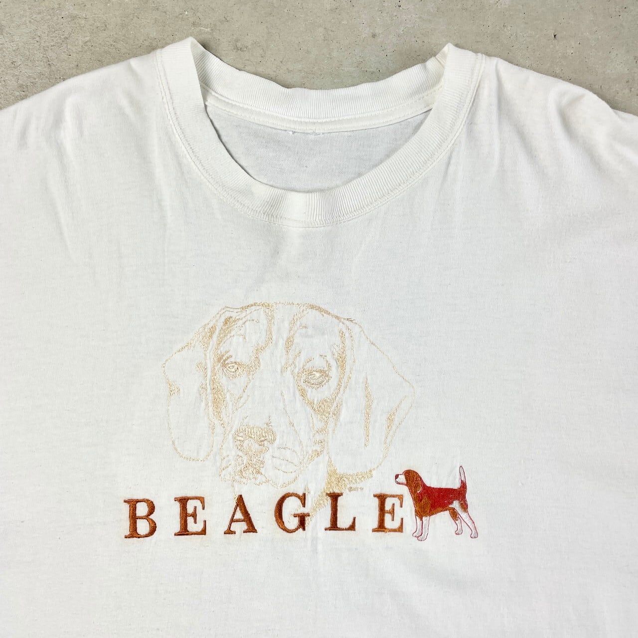 90年代〜 BEAGLE ビーグル アニマル 刺繍 Tシャツ メンズ2XL相当 古着 