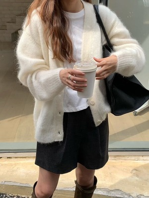 (予約) verveine / Amélie brushed mohair cardigan / 2color