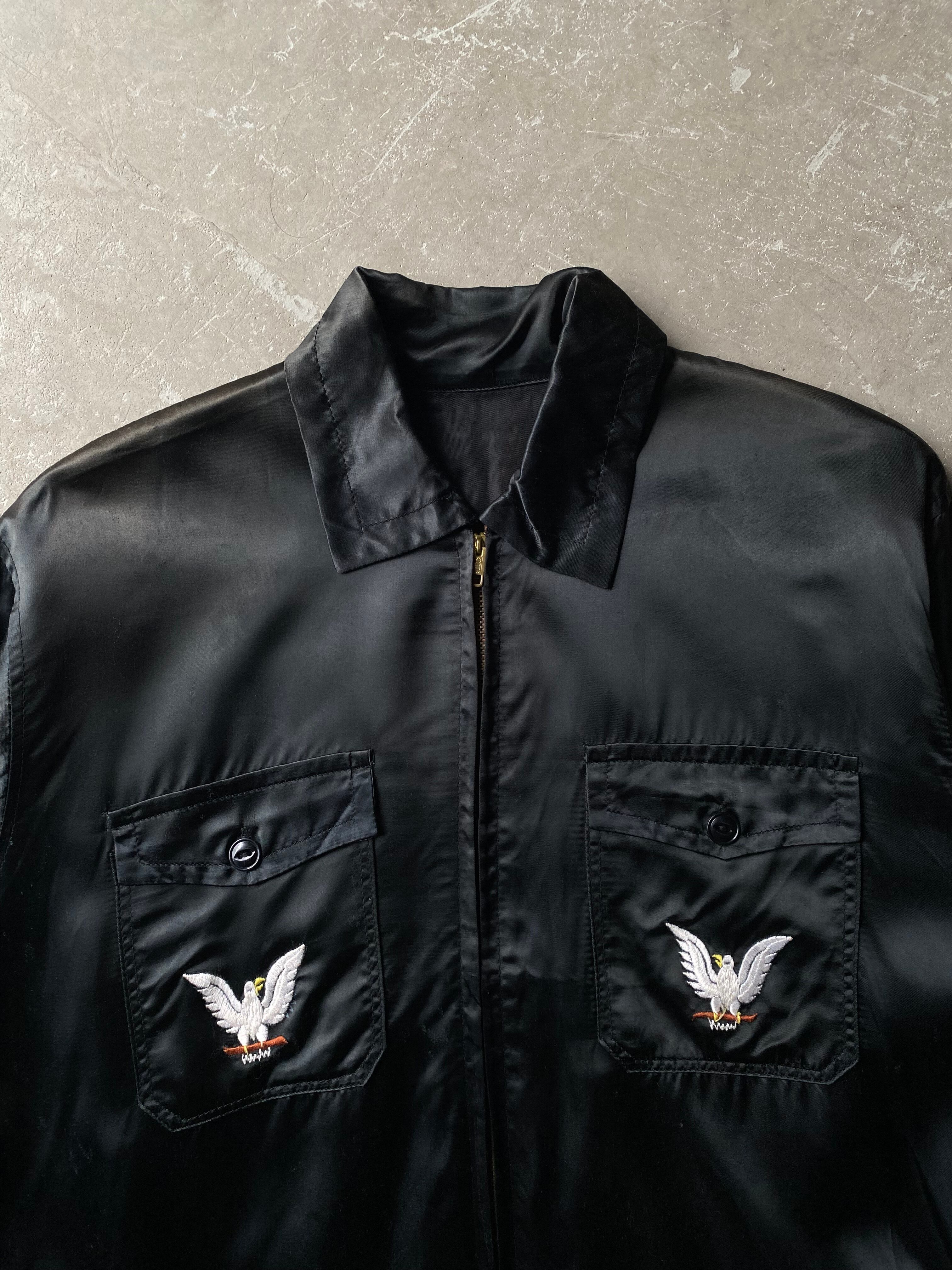 60s Souvenir Tour Jacket “ Black Satin ” / vintage ビンテージ
