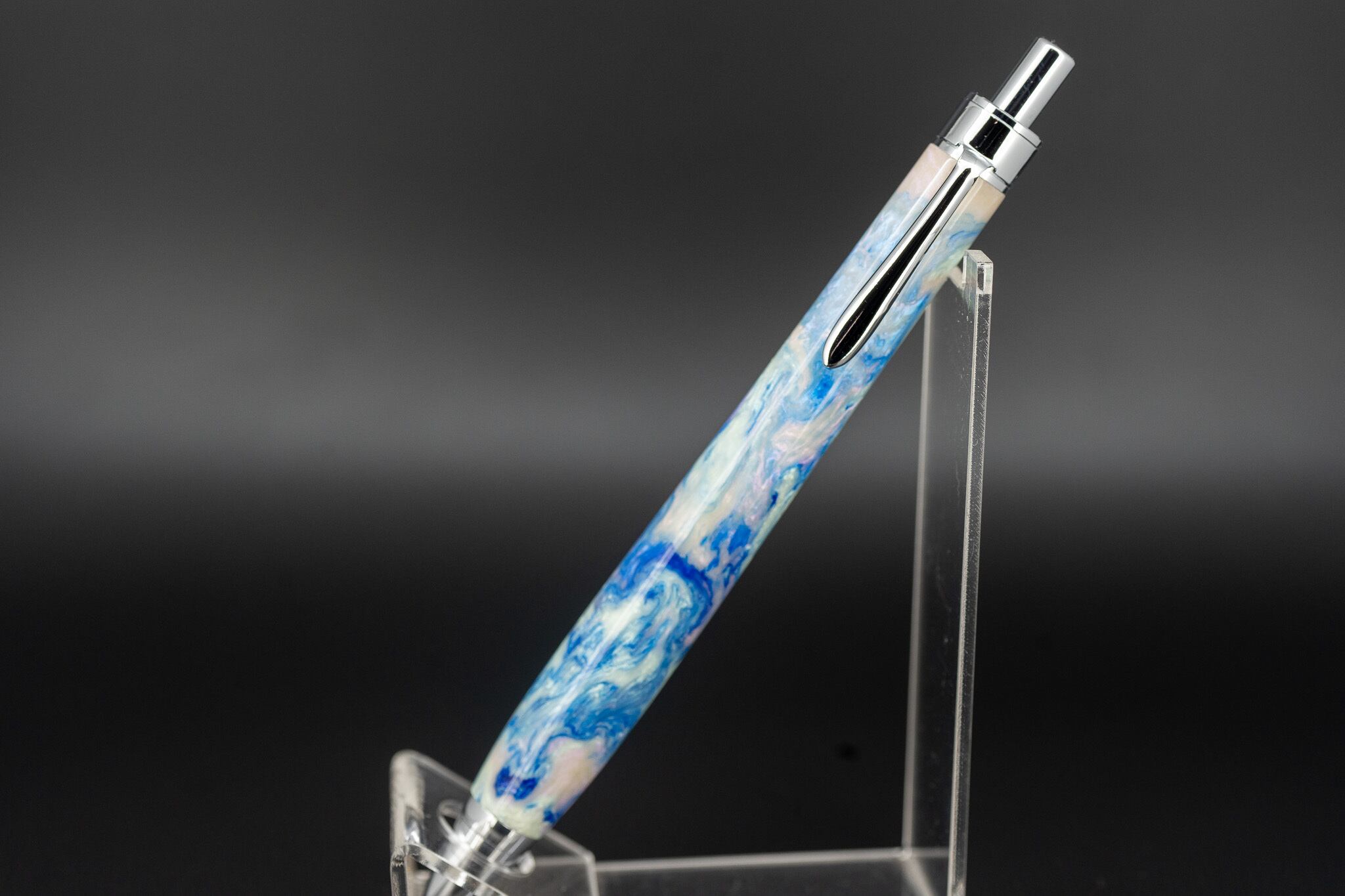 創造性と透明美】レジン silver BP | 木軸ペン工房 金杢犀