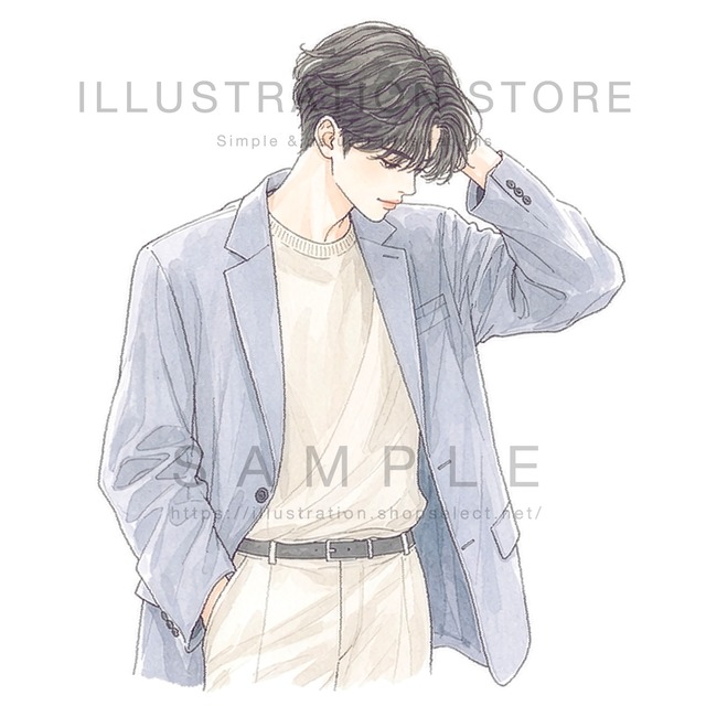 ジャケットを着た男性のイラスト素材