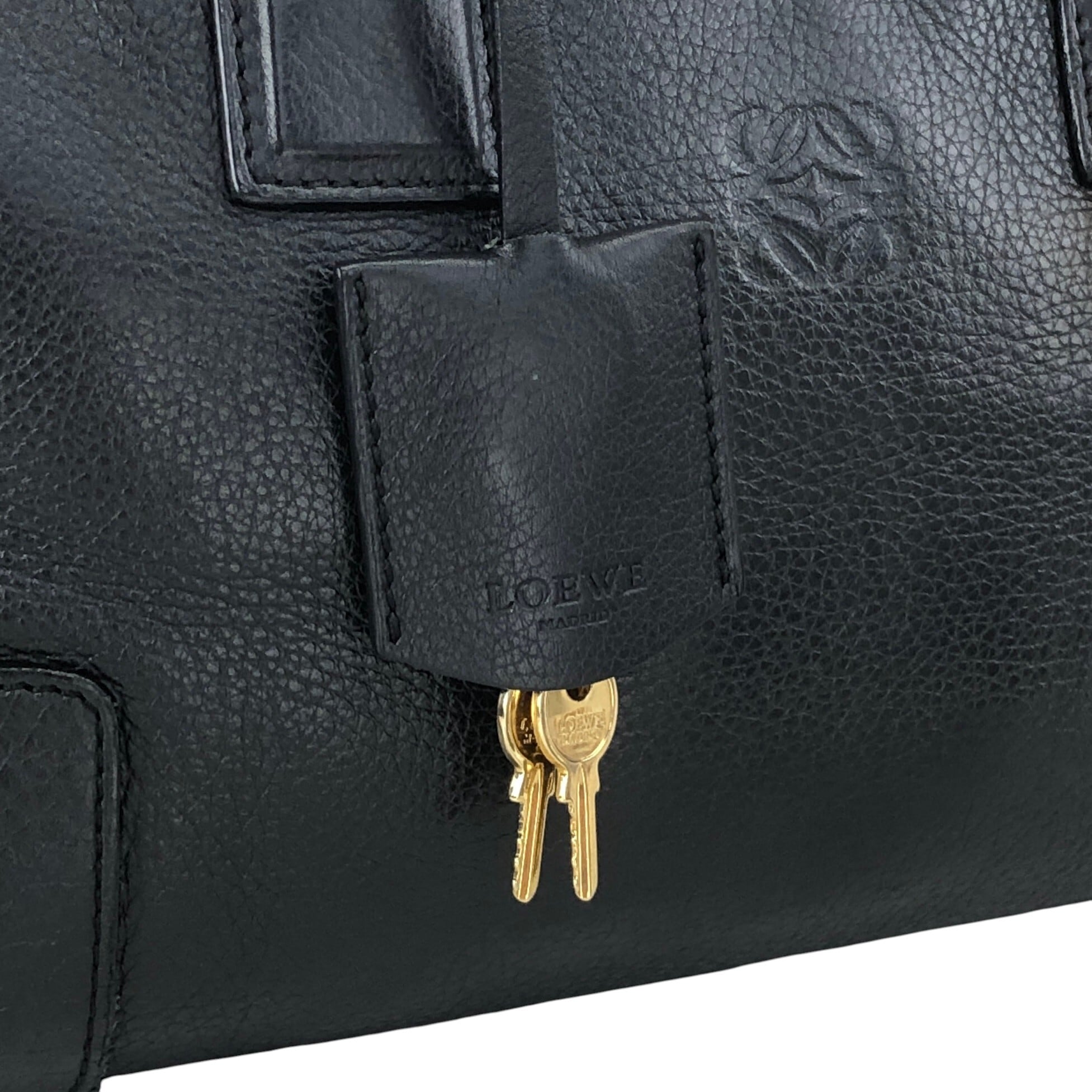 LOEWE ロエベ アマソナ28 ハンドバッグ ブラック アナグラム レザー